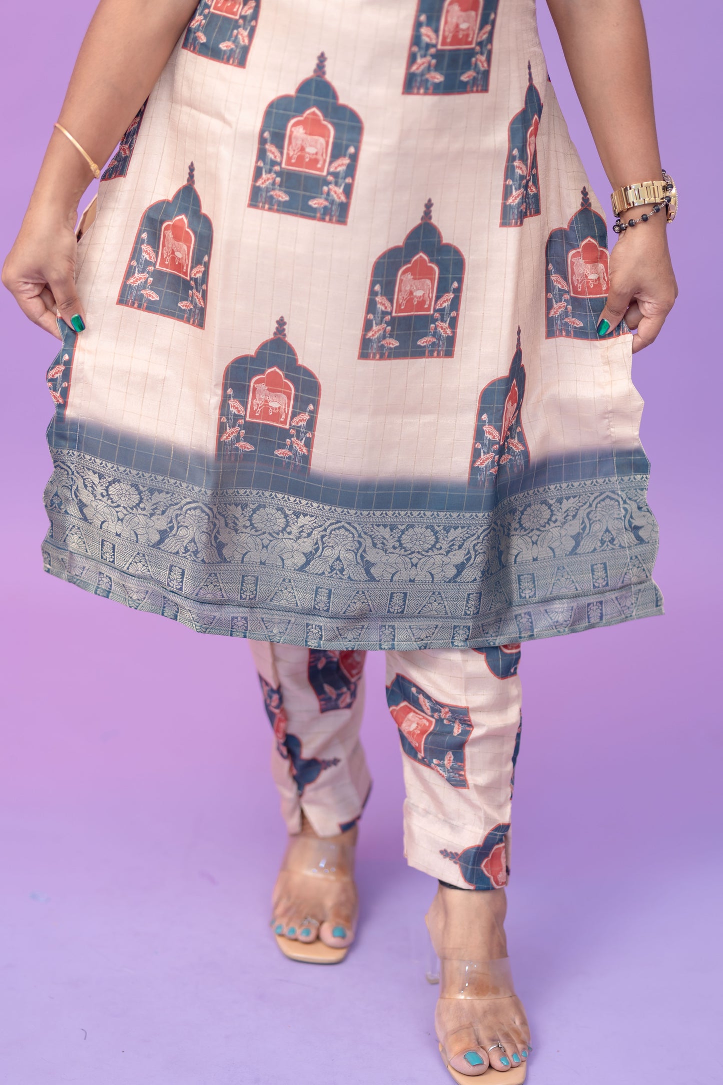 Chanderi co ords - white