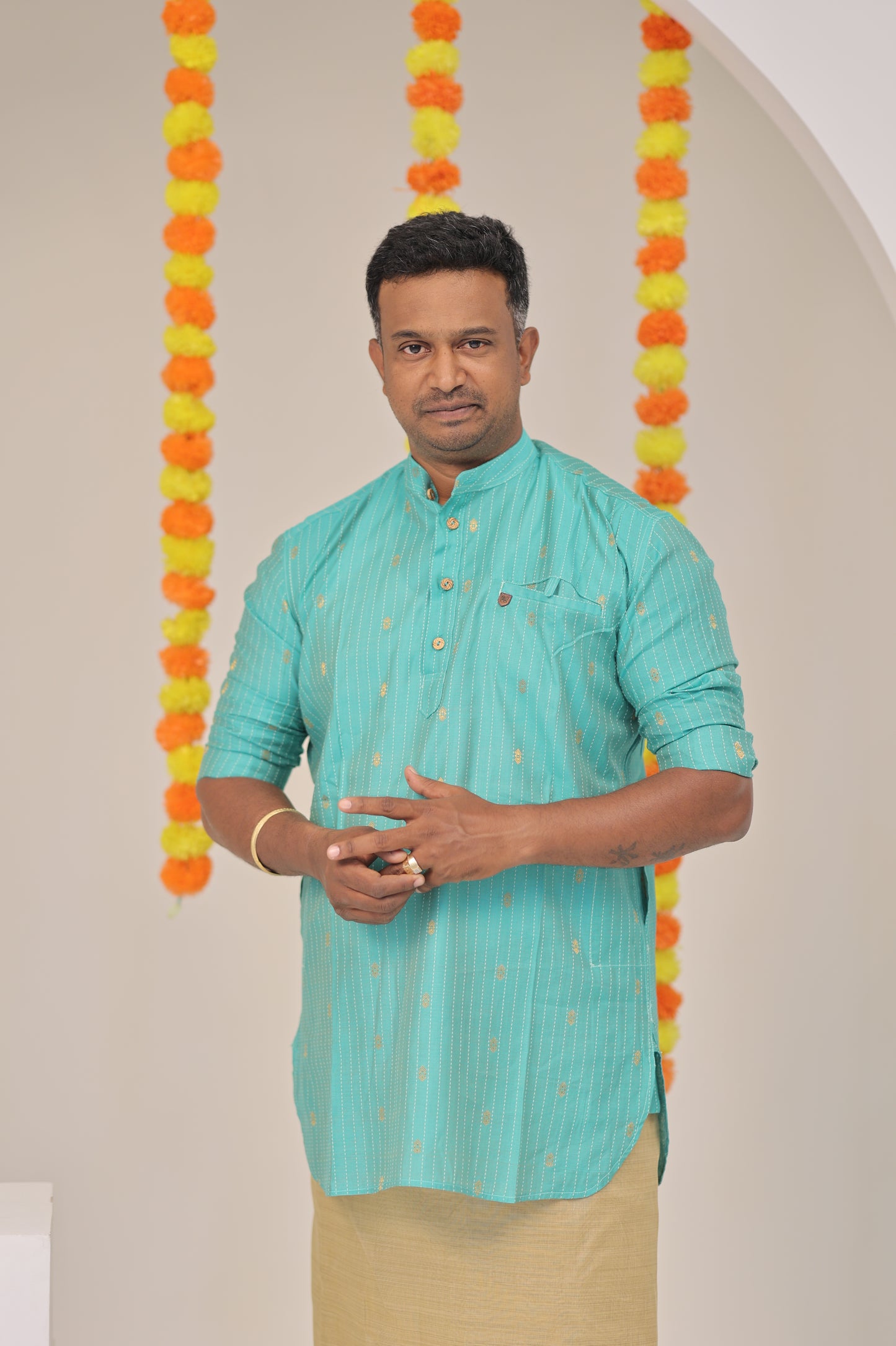 Turquoise Men's Kurta