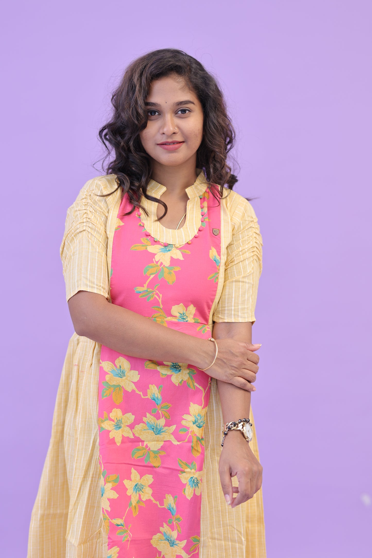 PIPING HOT - yellow pink- gown