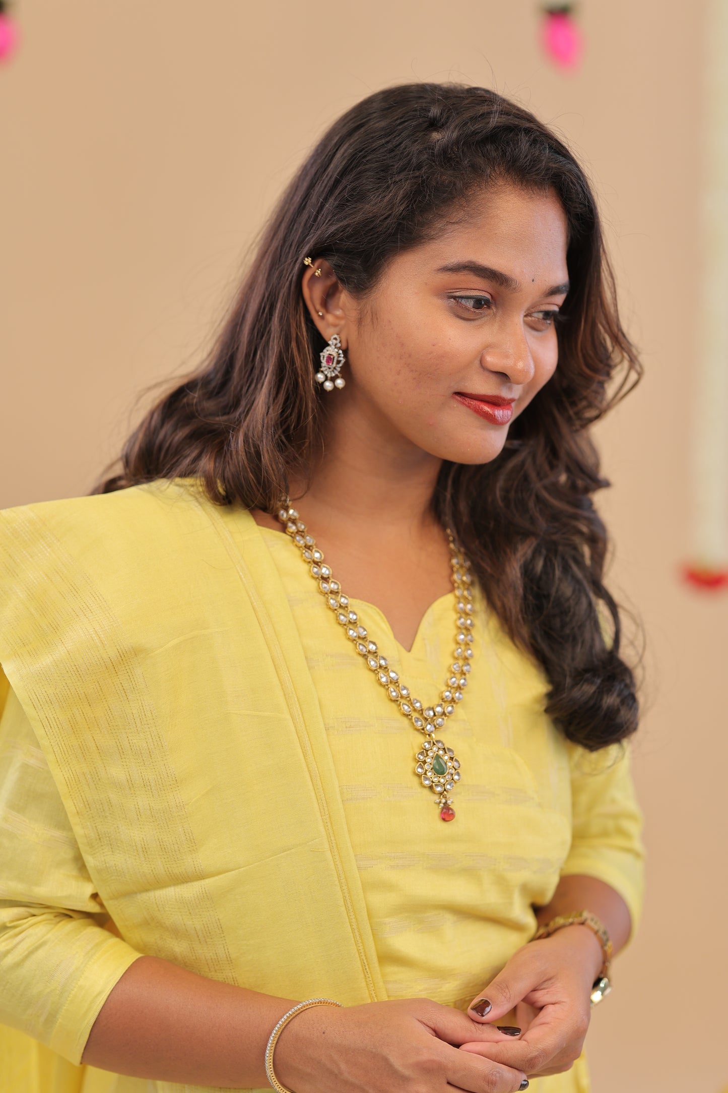 Premium-GHICHA TUSSAR -YELLOW SUIT