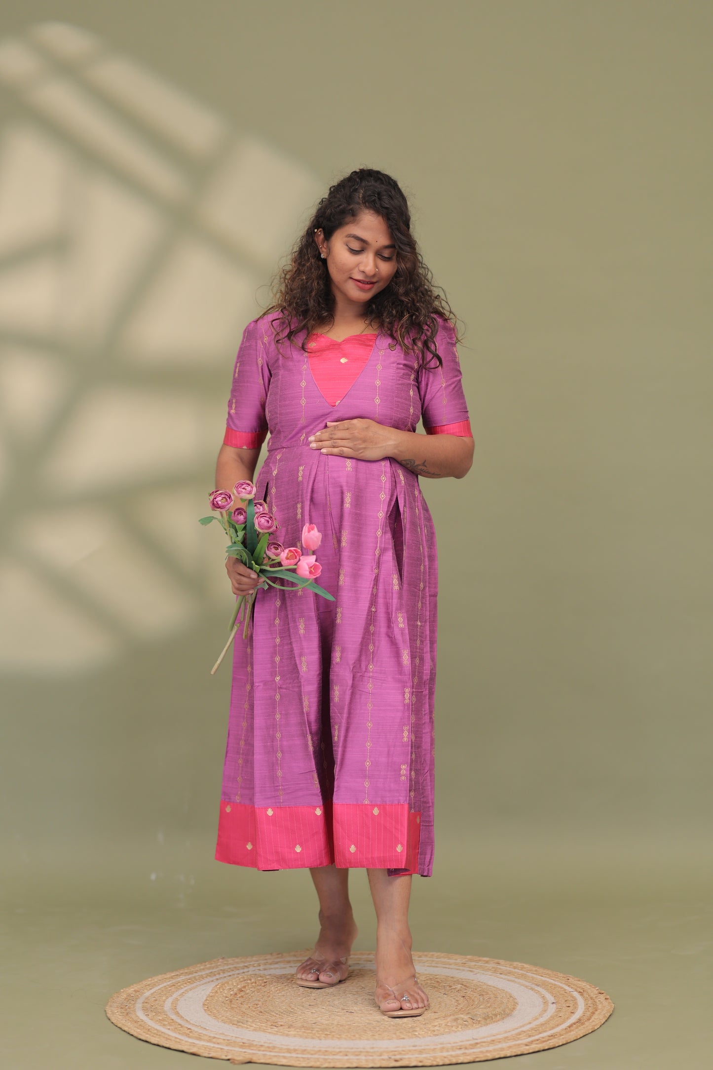 LAVE HEART-RAW SILK GOWN