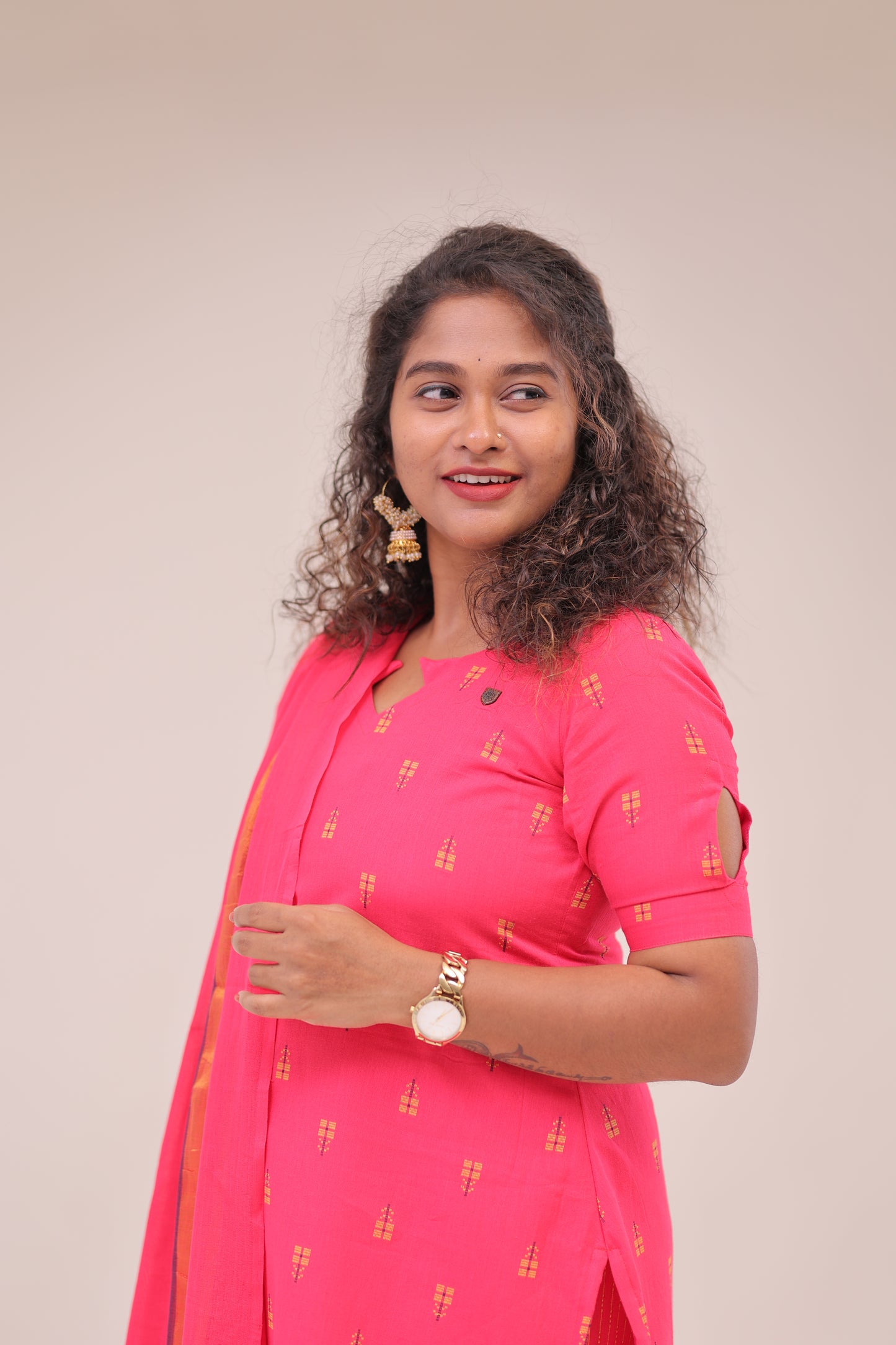 Poonguzhali-3 pc cotton sets - PINK
