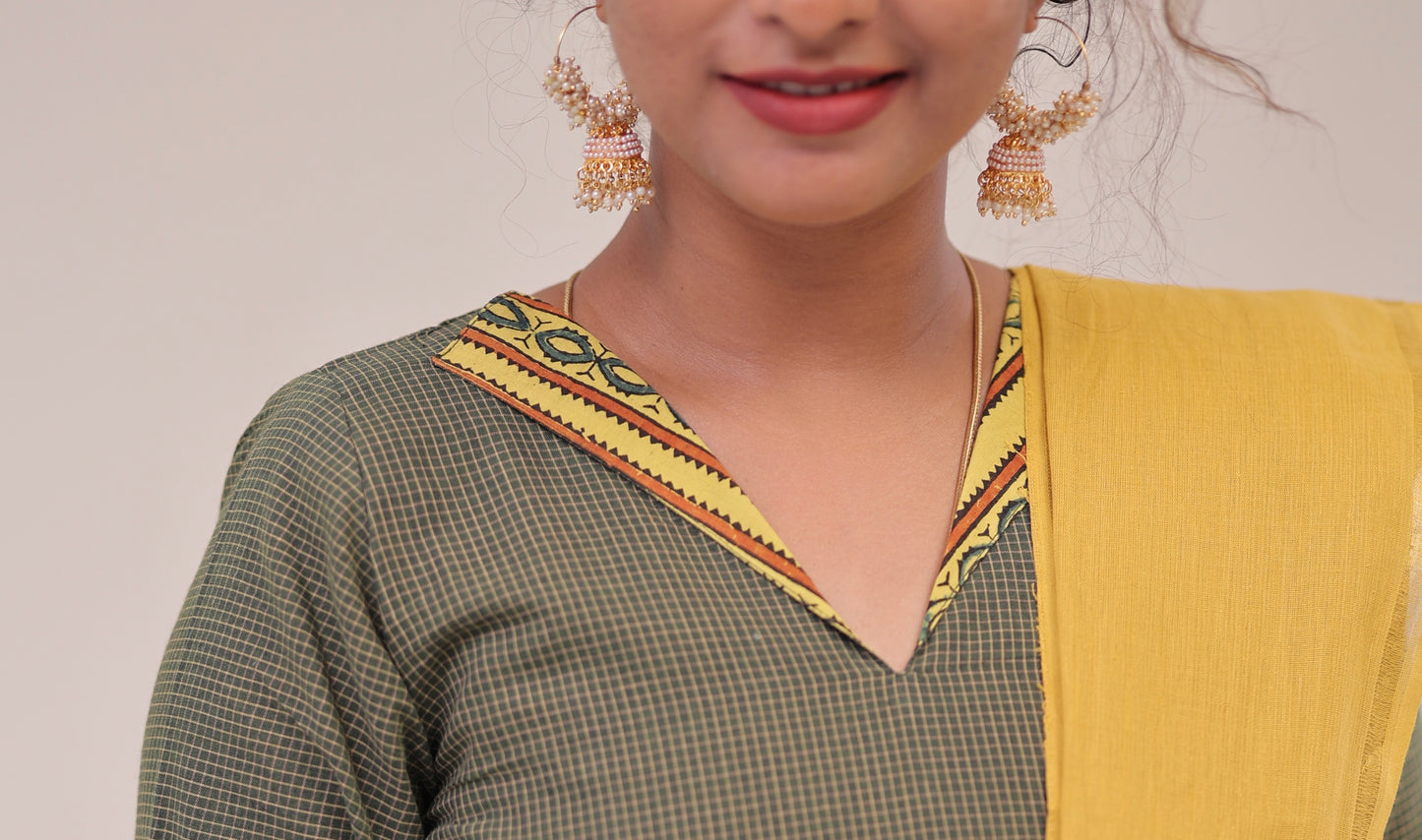 THURIGAI-cotton3pc- Green