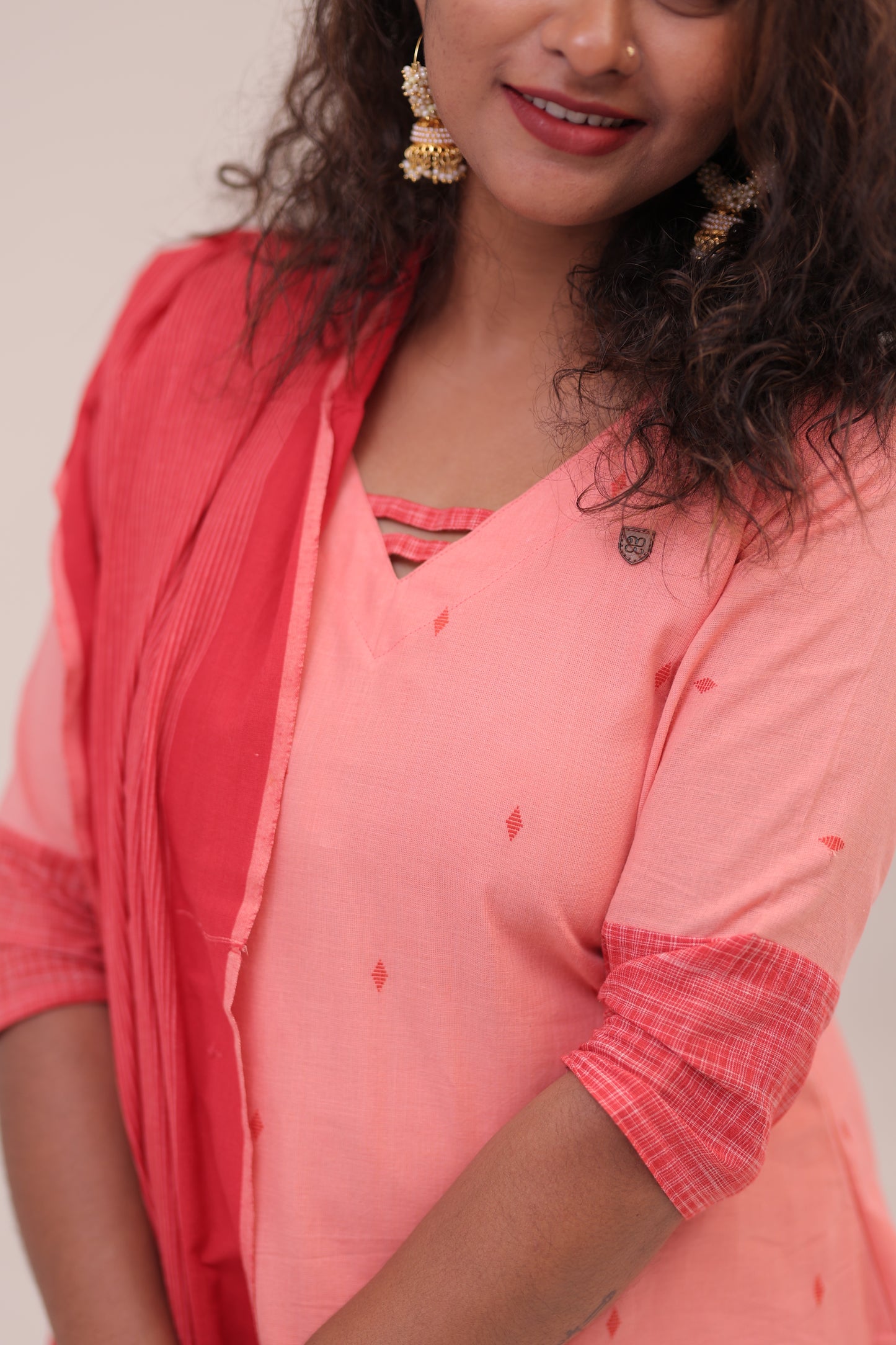 THURIGAI-cotton3pc- peach