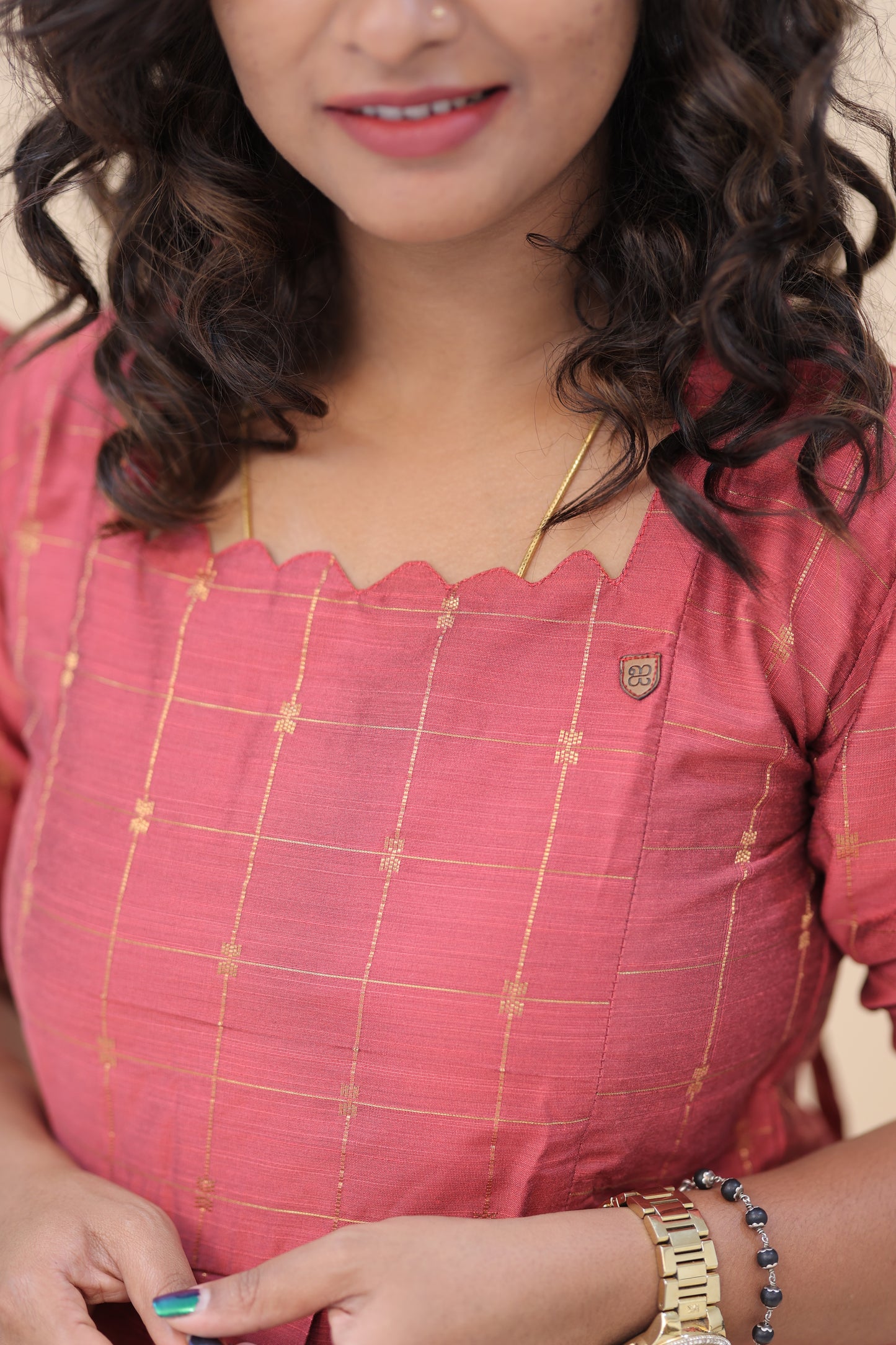 PEACH SILK GOWN- plus size