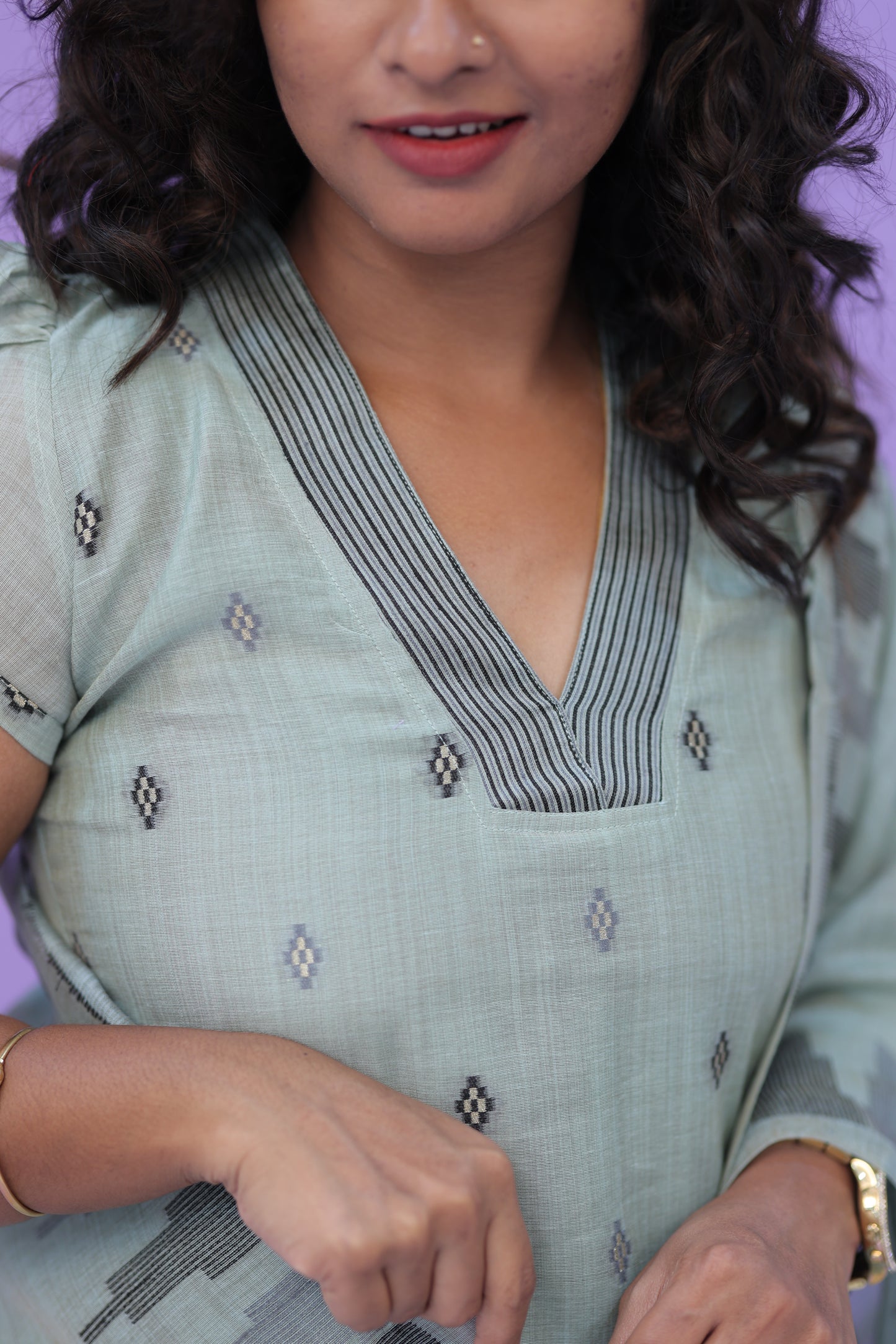 LUX-NIRANJANA-GLADE GREEN-JAMDHANI-3 pc set