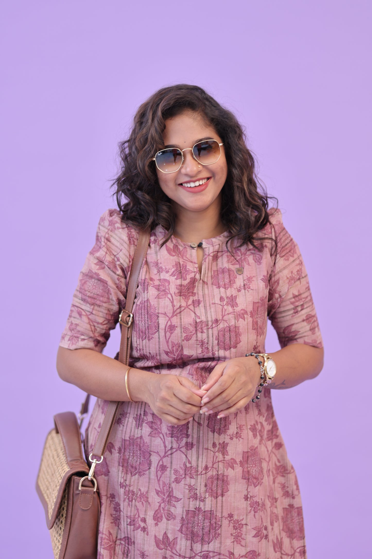 SUNNY-FLORAL-cotton co-ord-Mauve