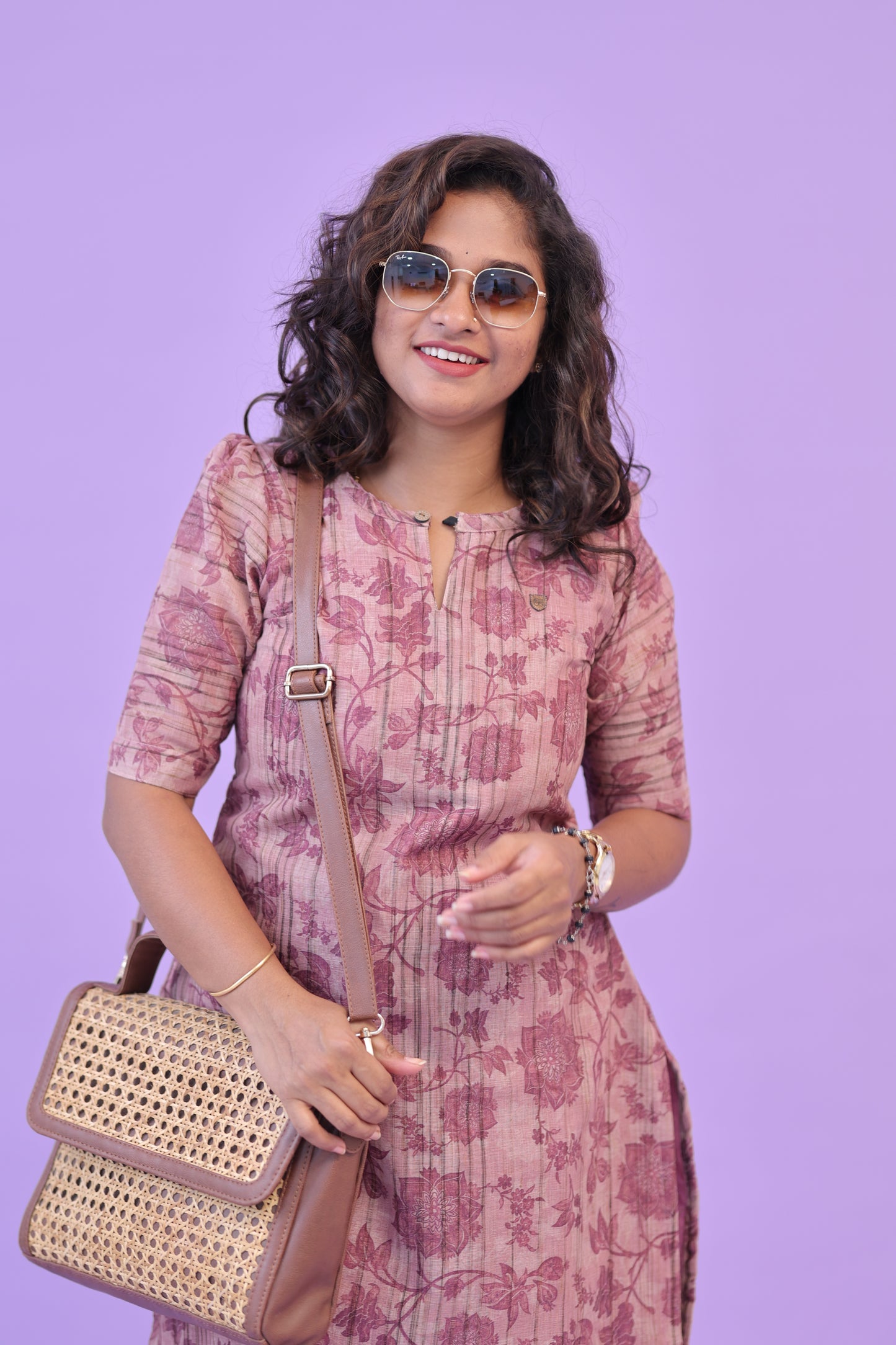 SUNNY-FLORAL-cotton co-ord-Mauve