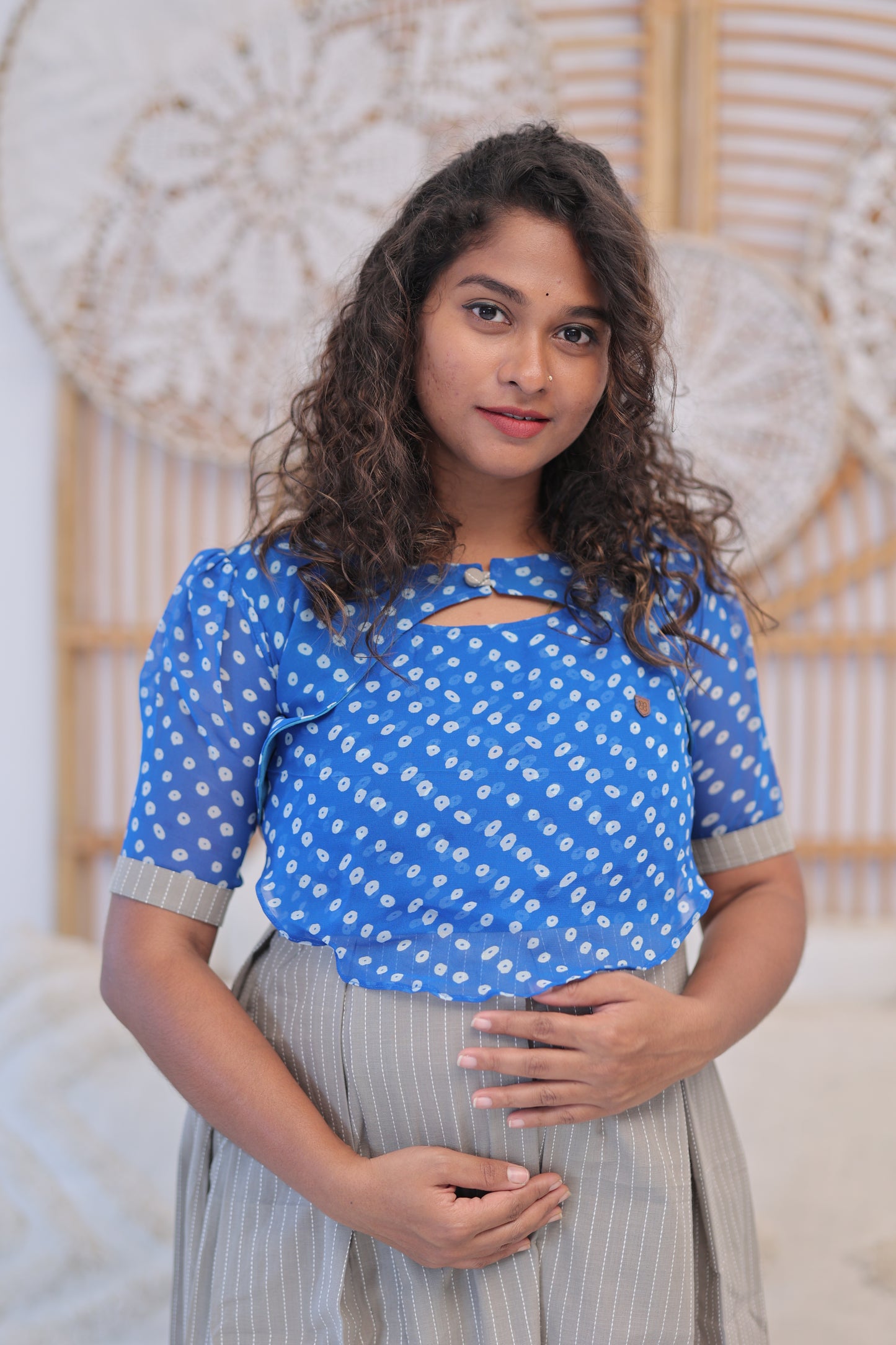 PIPING HOT- FEEDINGGOWNS-ROYAL-POLKHA