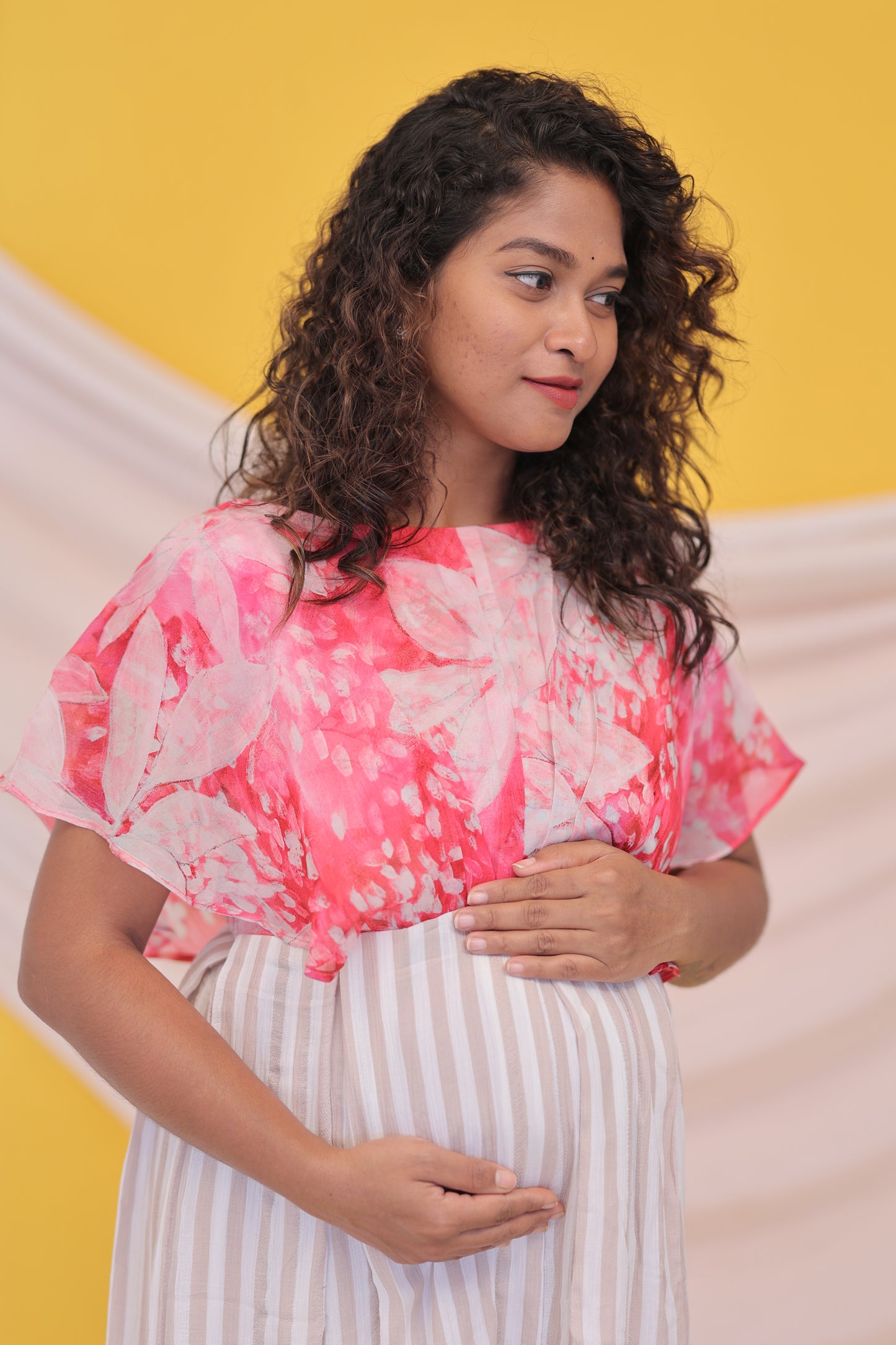 PIPING HOT- FEEDINGGOWNS-PINK-STRIPED