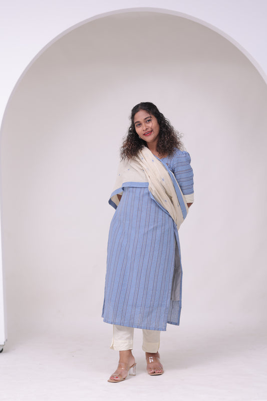 THURIGAI-cotton3pc- blue