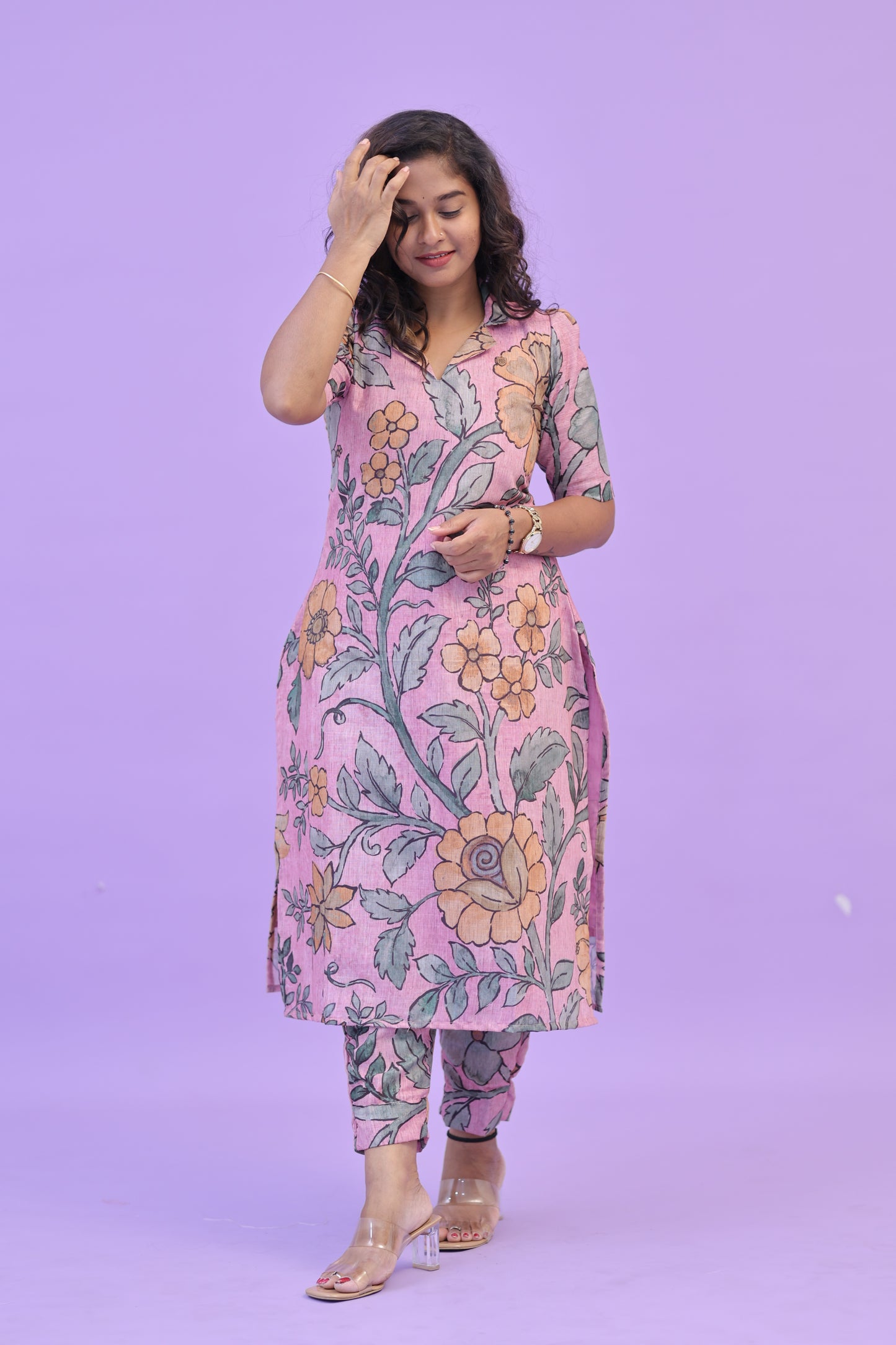 SUNNY-FLORAL-cotton co-ord-PINK