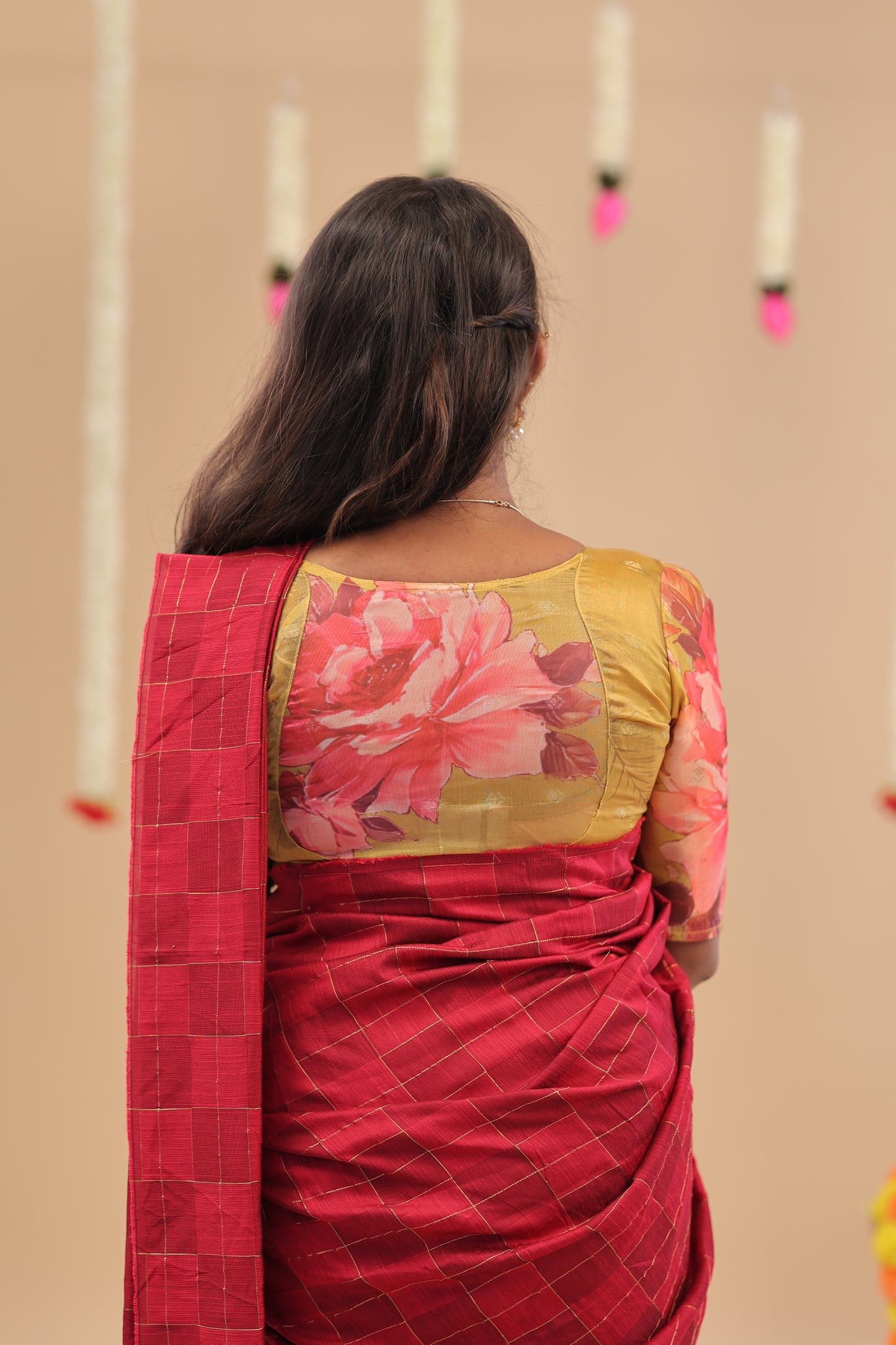 HALF SAREE-PINK CHECKS