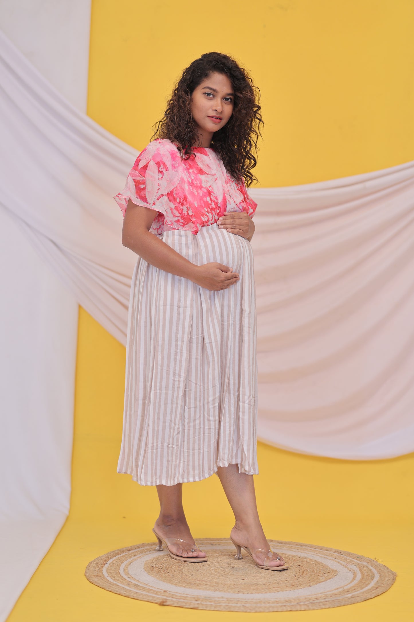 PIPING HOT- FEEDINGGOWNS-PINK-STRIPED