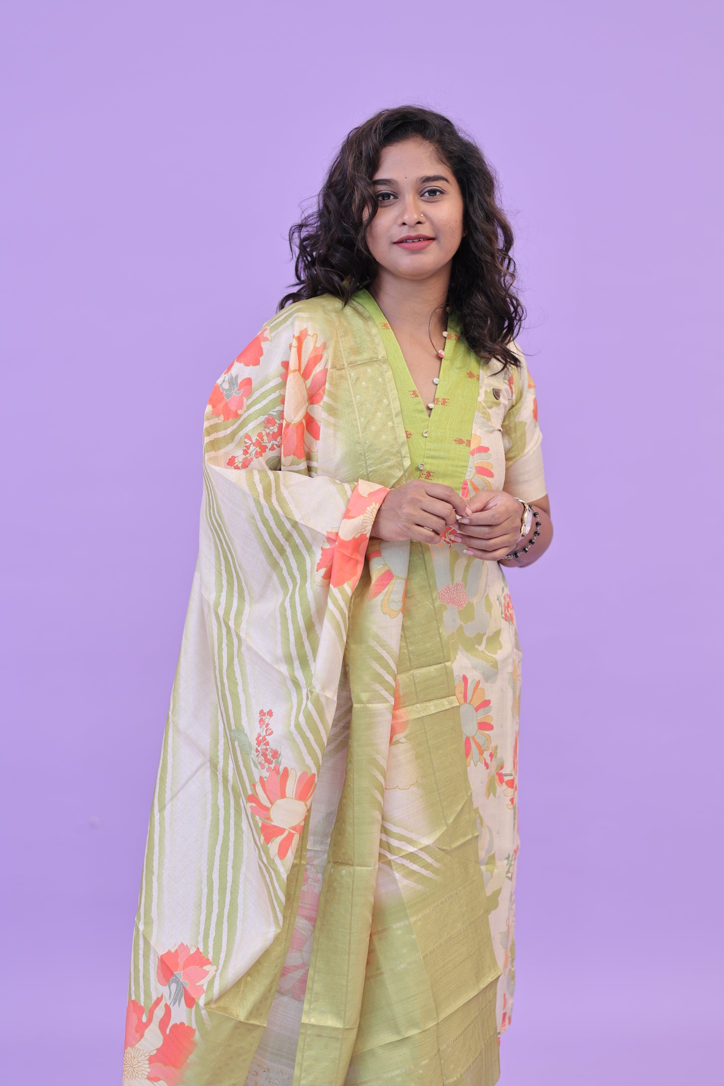 LUX-GREEN-TUSSAR SUIT
