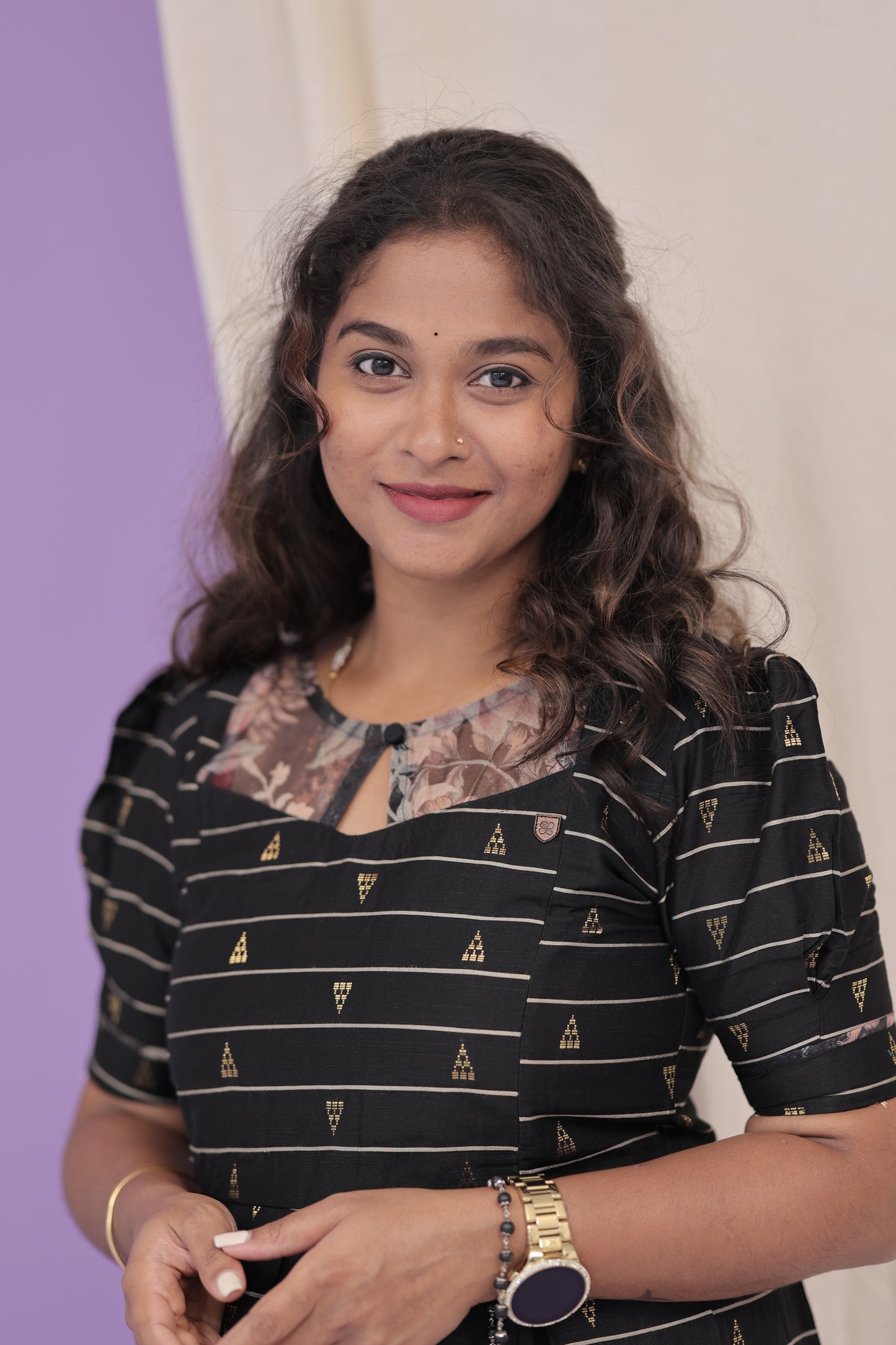 RAW SILK GOWN - Black beige
