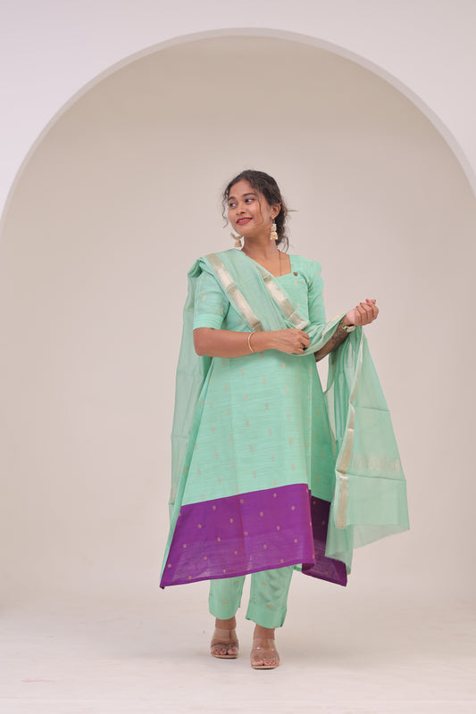 THUGIL - RAWSILK set - TEAL/PURPLE