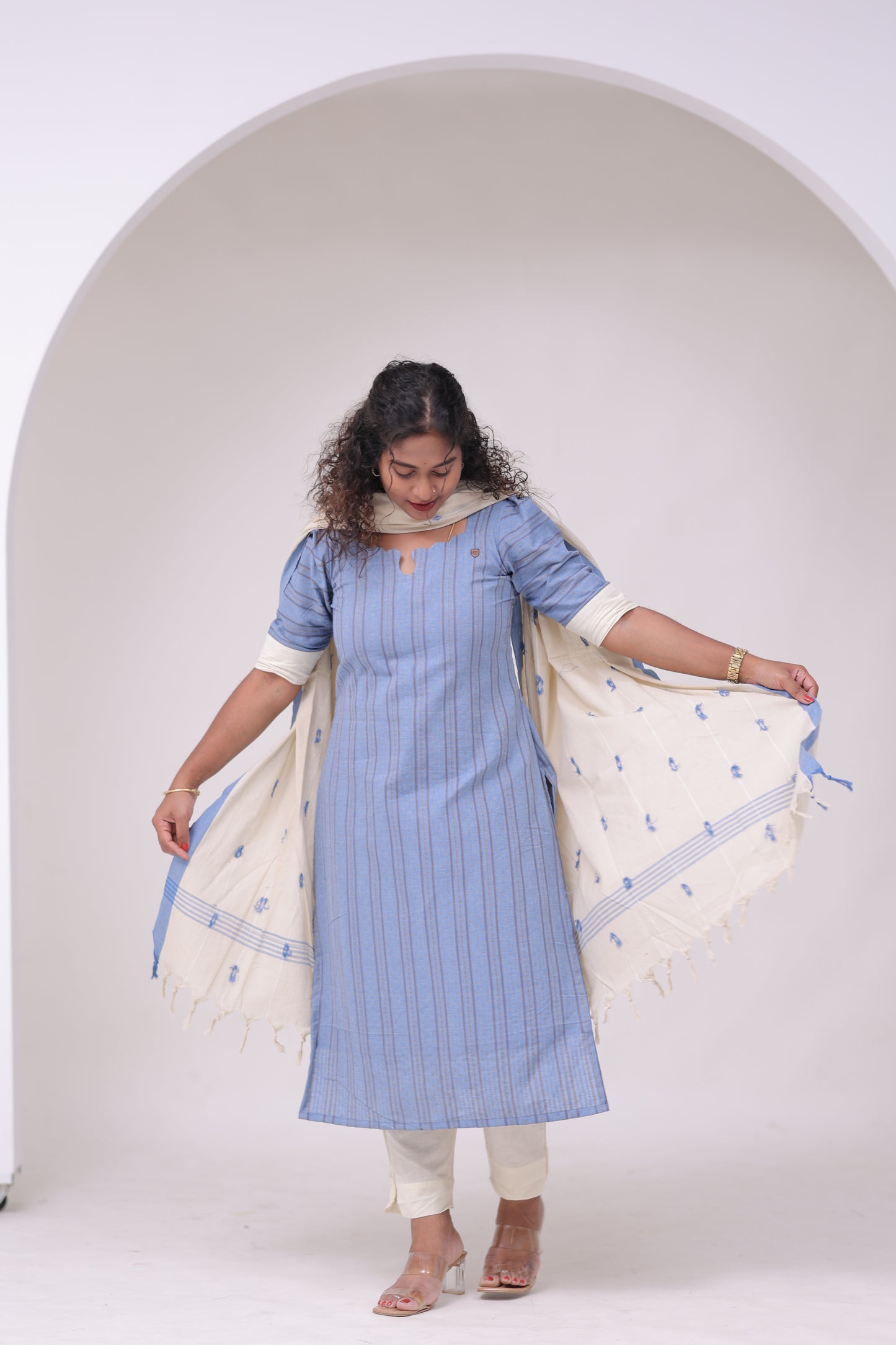 THURIGAI-cotton3pc- blue