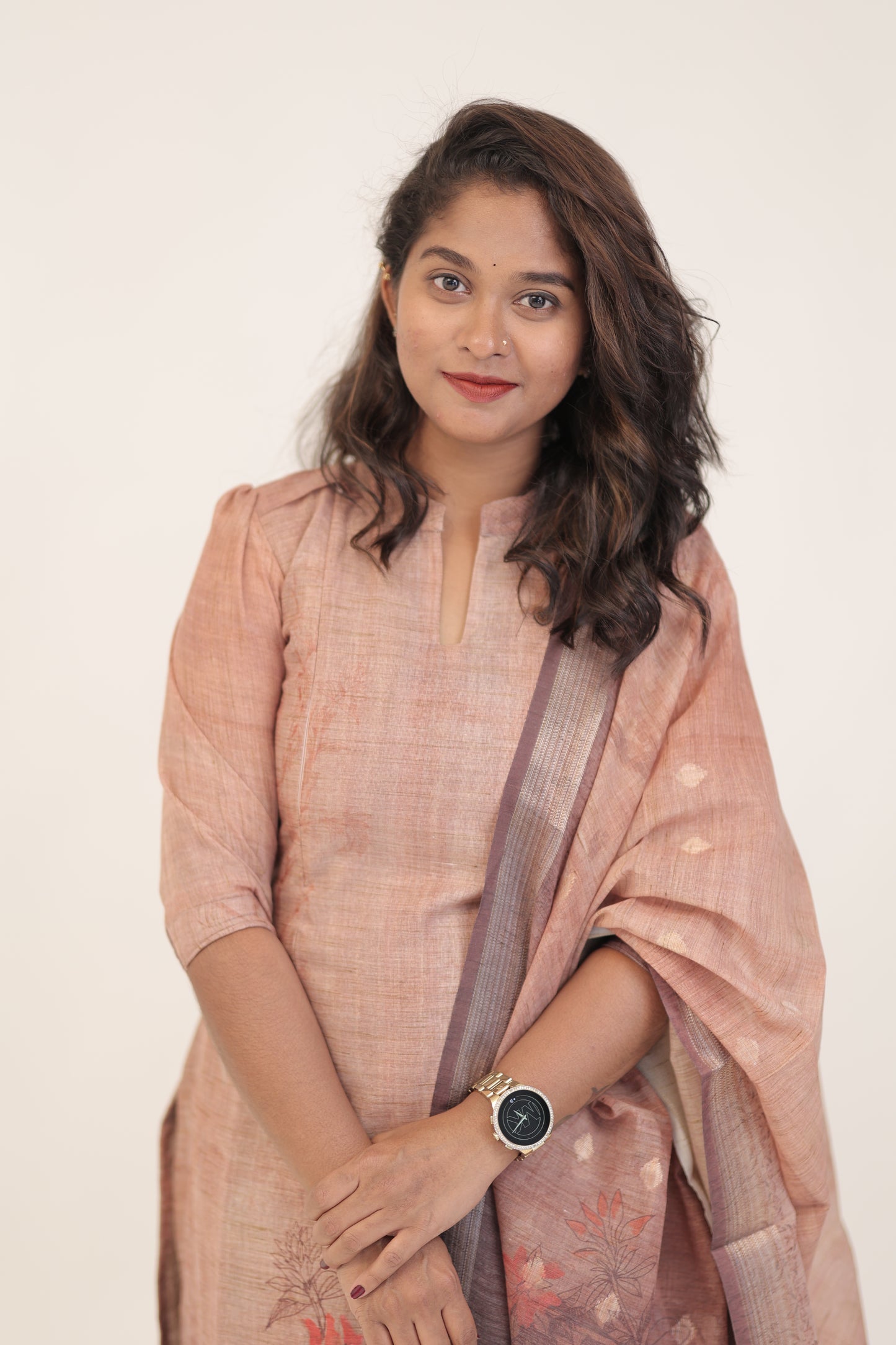 Semijute/brown Kurti set