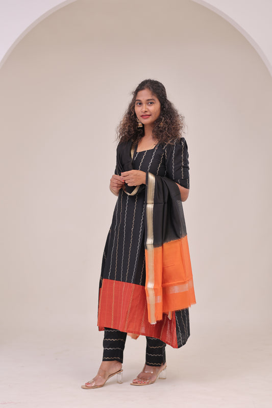 THUGIL - RAW SILK set - BLACK/Rust