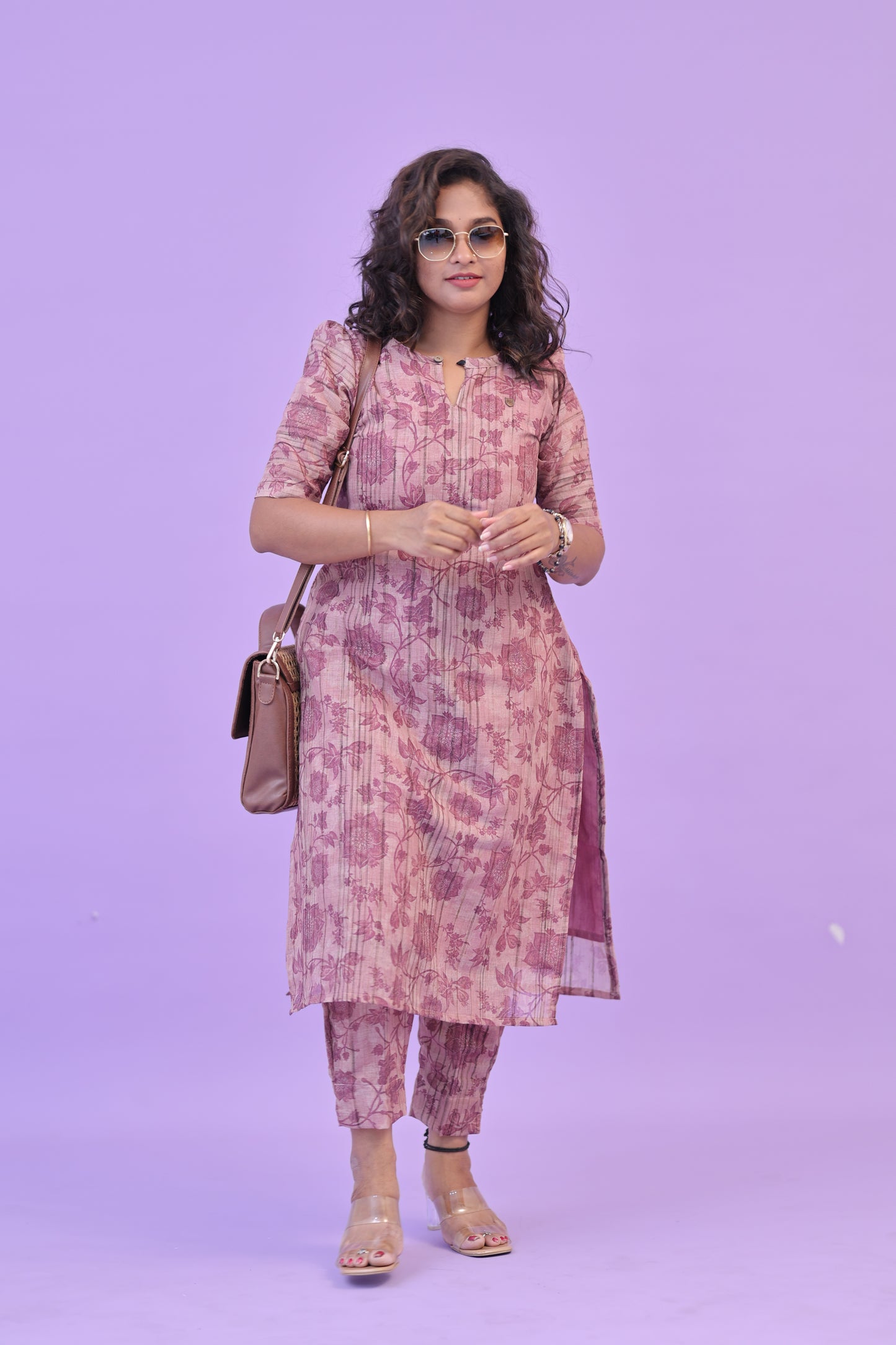 SUNNY-FLORAL-cotton co-ord-Mauve