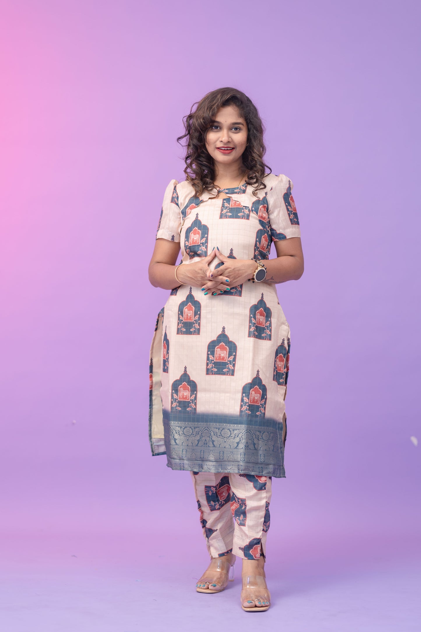Chanderi co ords - white