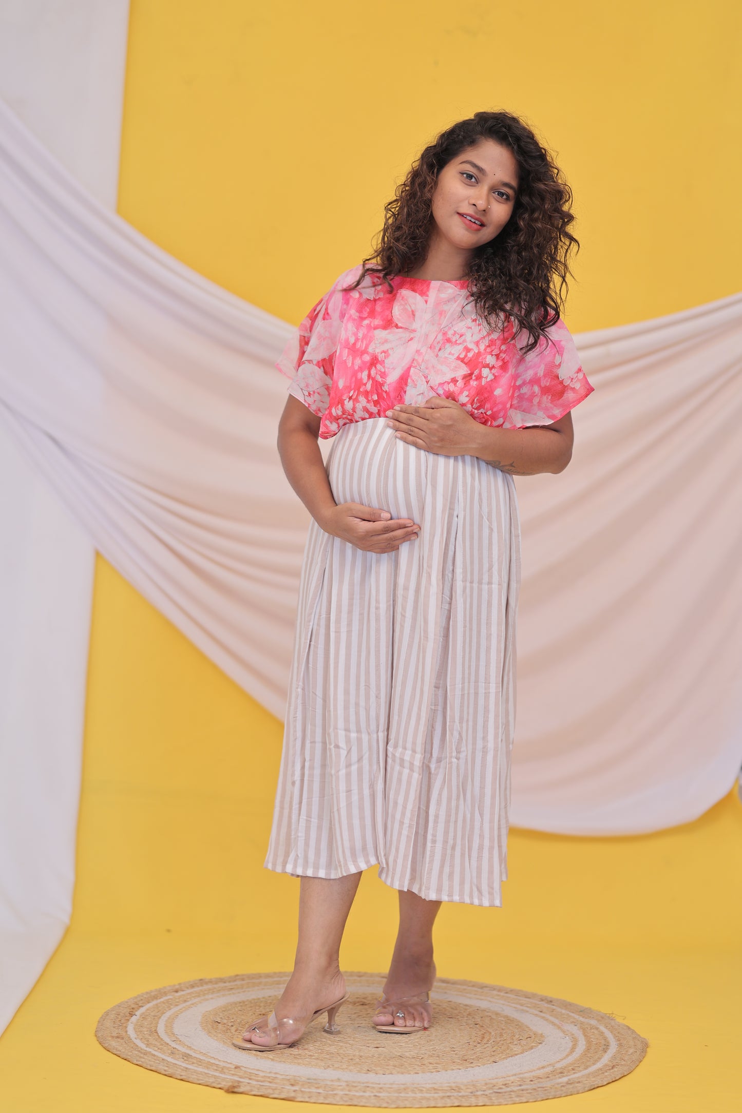 PIPING HOT- FEEDINGGOWNS-PINK-STRIPED