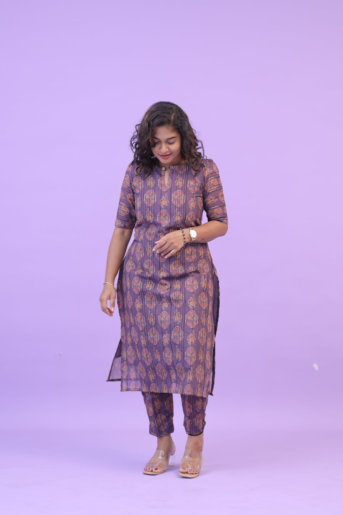 SUNNY-FLORAL-cotton co-ord-purple