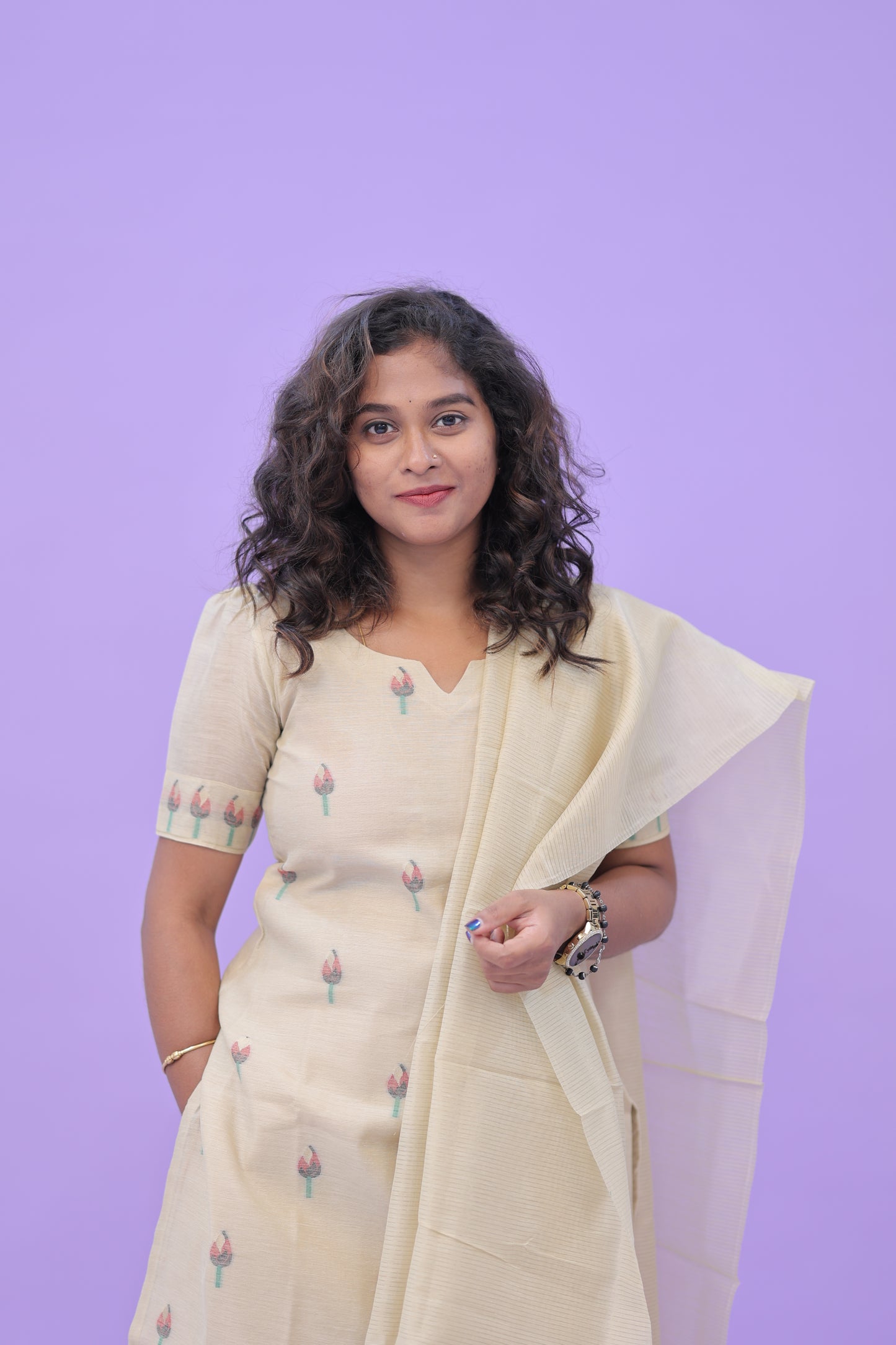 LUX-NIRANJANA-MILKWHITE-JAMDHANI-3 pc set