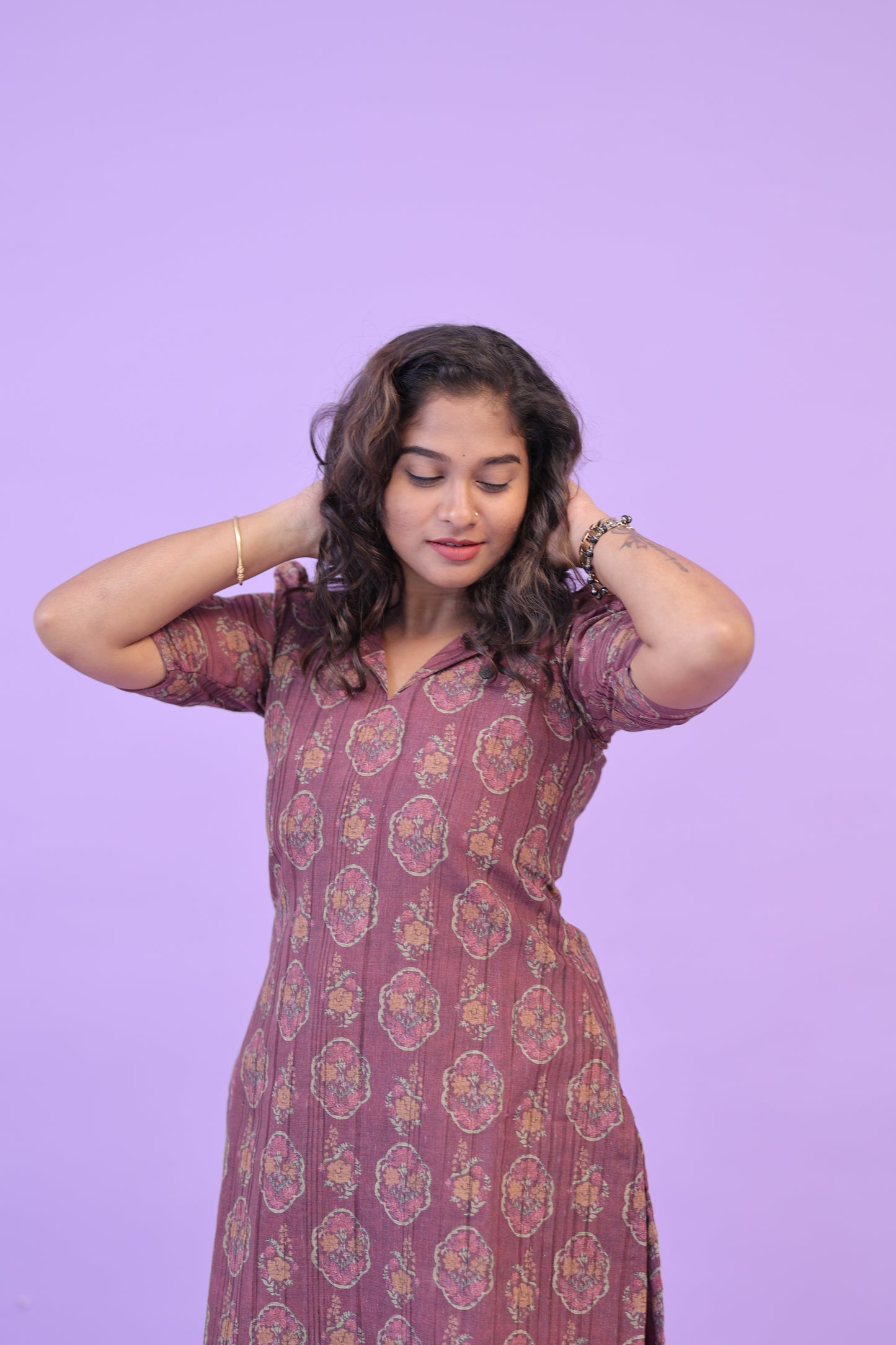 SUNNY-FLORAL-cotton co-ord-WINE