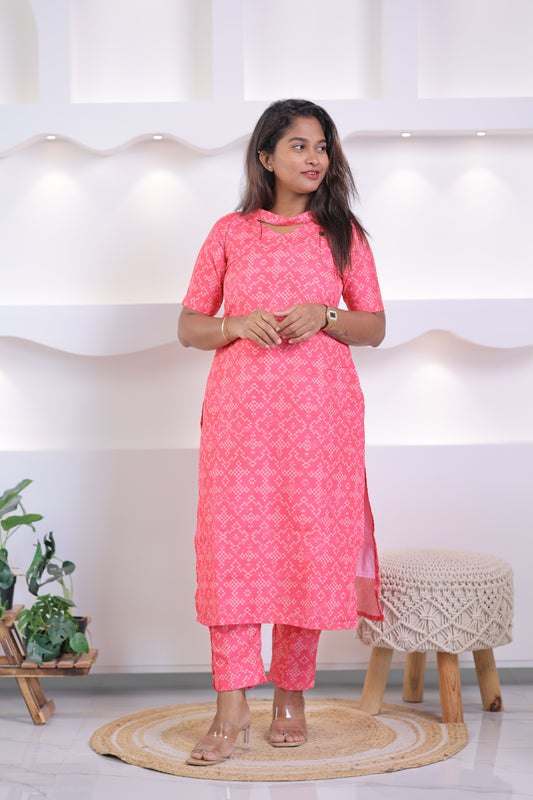 FUSIA PINK-geometric -CO-ORD