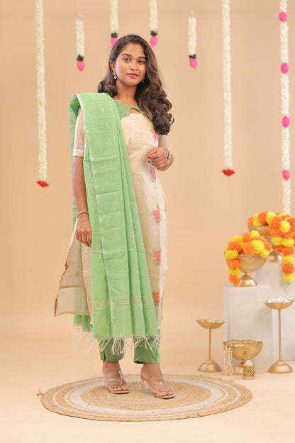 PREMIUM-MILKY RAW SILK SUIT