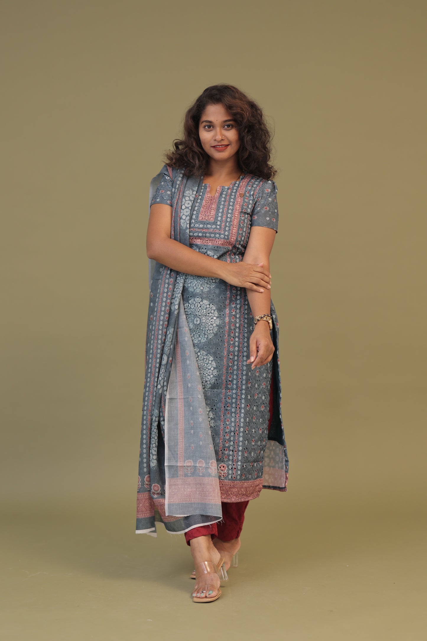 hakkoba teal blue -kurta set