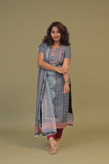 hakkoba teal blue -kurta set