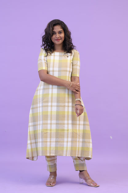 Cotton -CHECKED - YELLOW- co ord