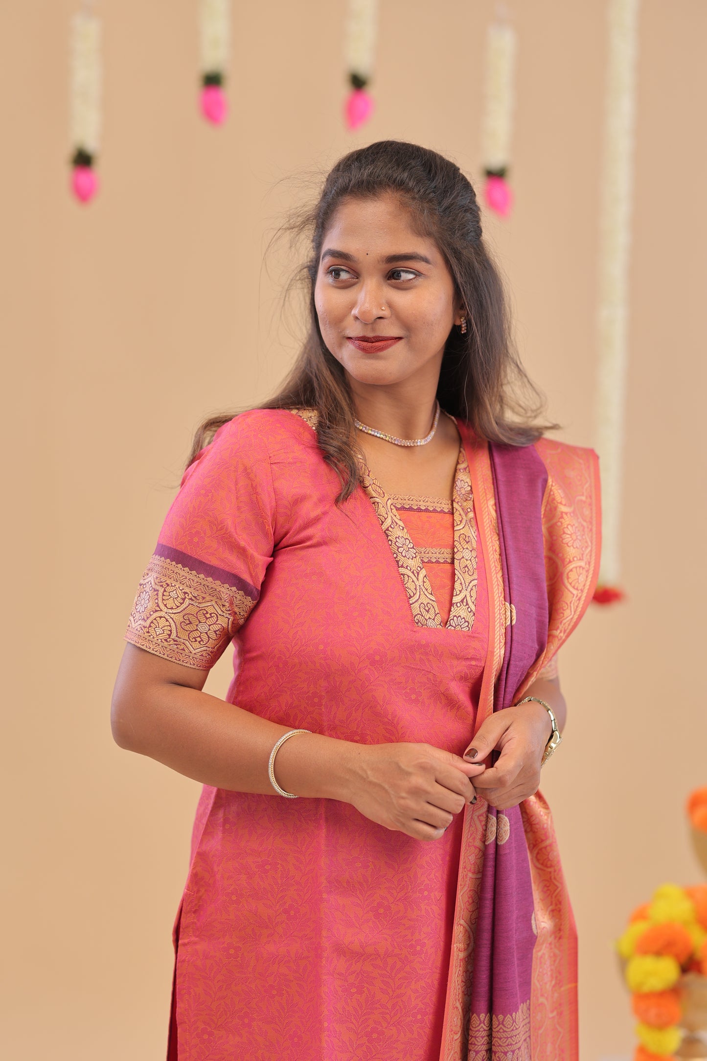 KANCHI-SILK COTTON-PEACH