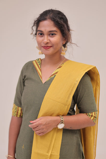 THURIGAI-cotton3pc- Green