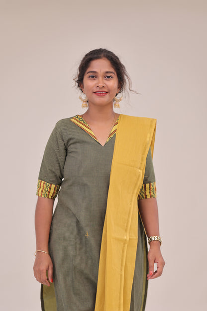 THURIGAI-cotton3pc- Green