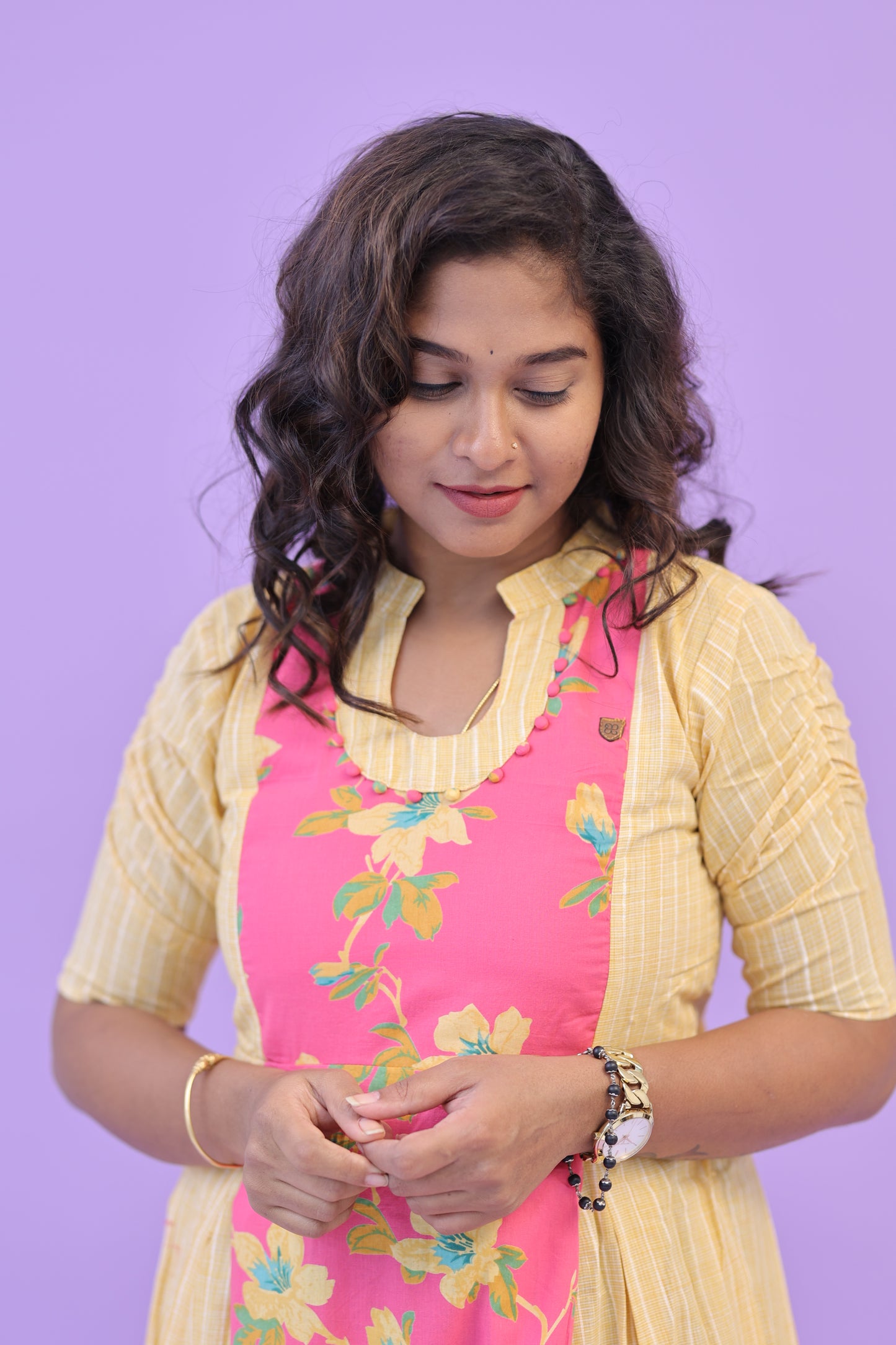 PIPING HOT - yellow pink- gown