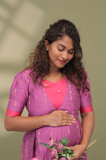 LAVE HEART-RAW SILK GOWN