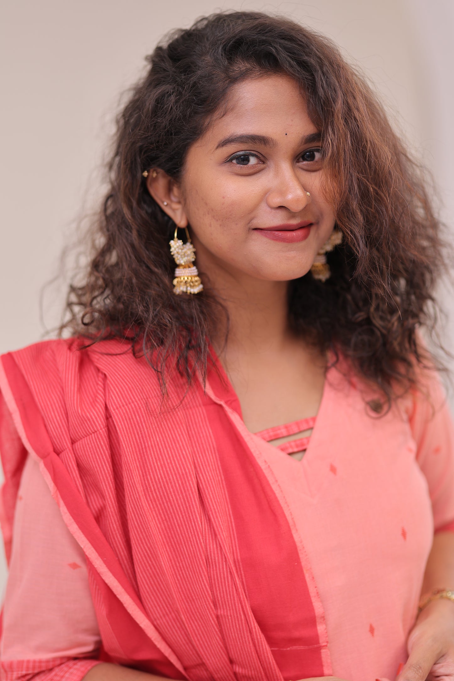 THURIGAI-cotton3pc- peach