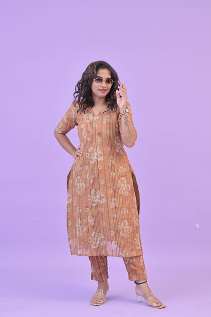 SUNNY-FLORAL-cotton co-ord- COPPER