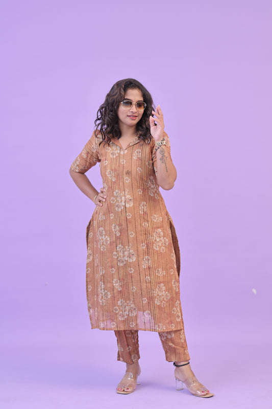 SUNNY-FLORAL-cotton co-ord- COPPER