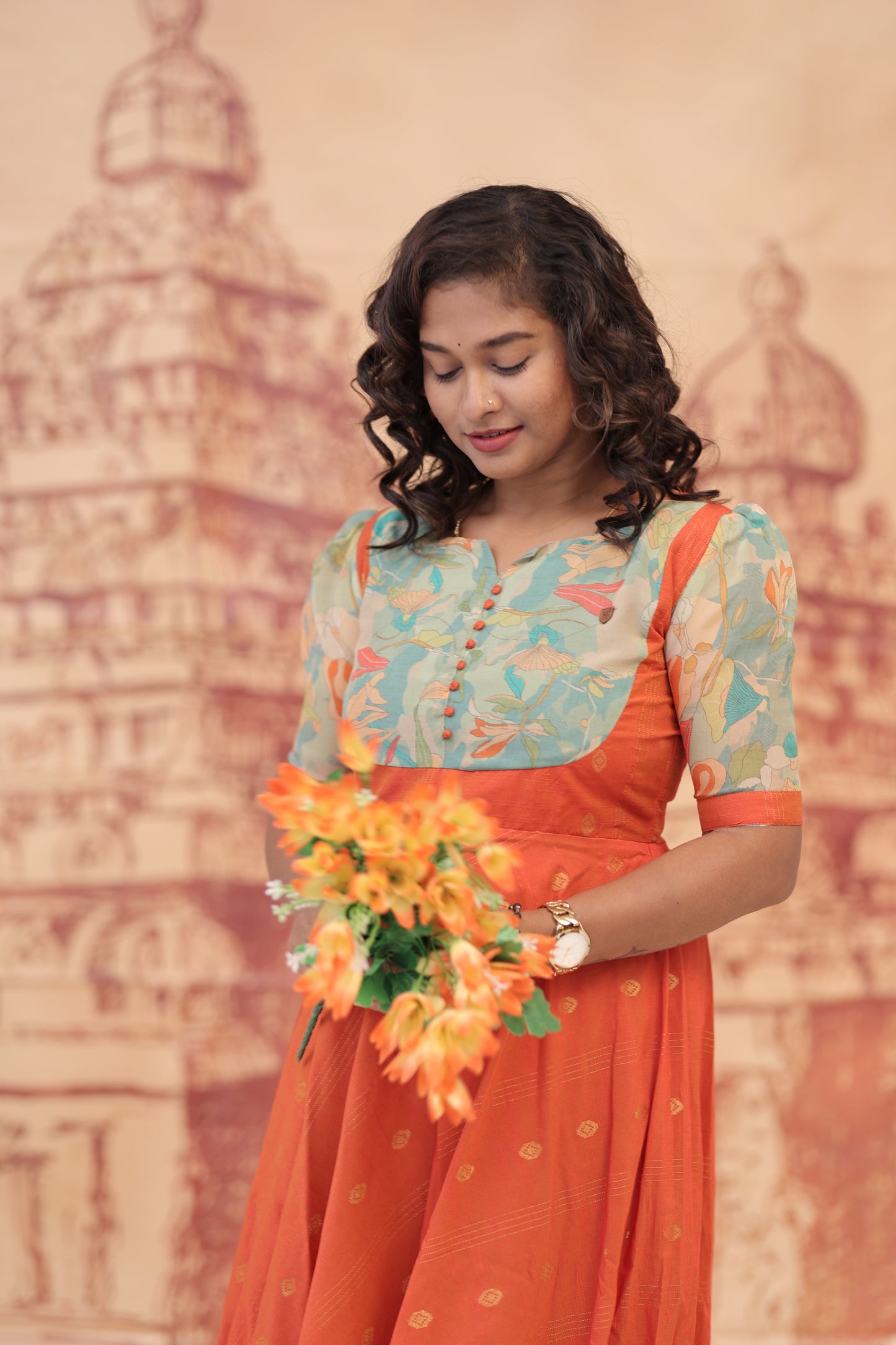 DUBION MAXI-MEENAKSHI-ORANGE