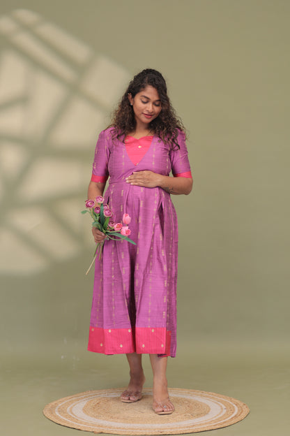 LAVE HEART-RAW SILK GOWN