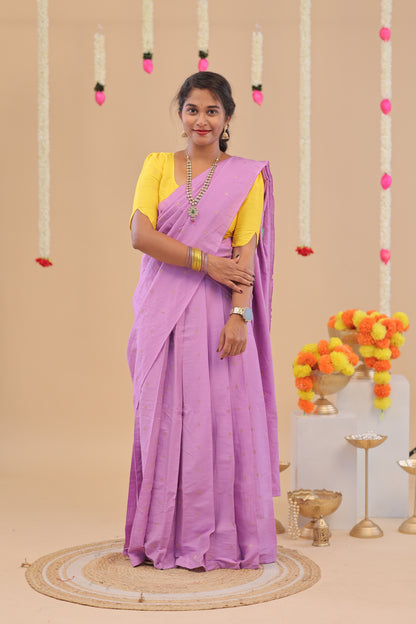 HALF SAREE-LAVENDER YELLOW