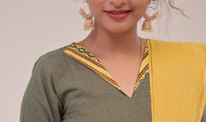 THURIGAI-cotton3pc- Green