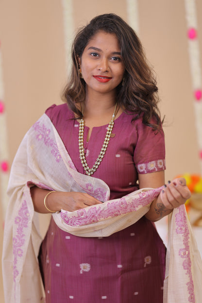 LUX-NIRANJANA-WINE-JAMDHANI-3 pc set
