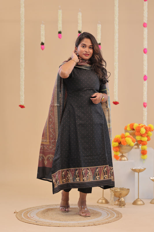 PREMIUM-KORA-Madhubani-BLACK