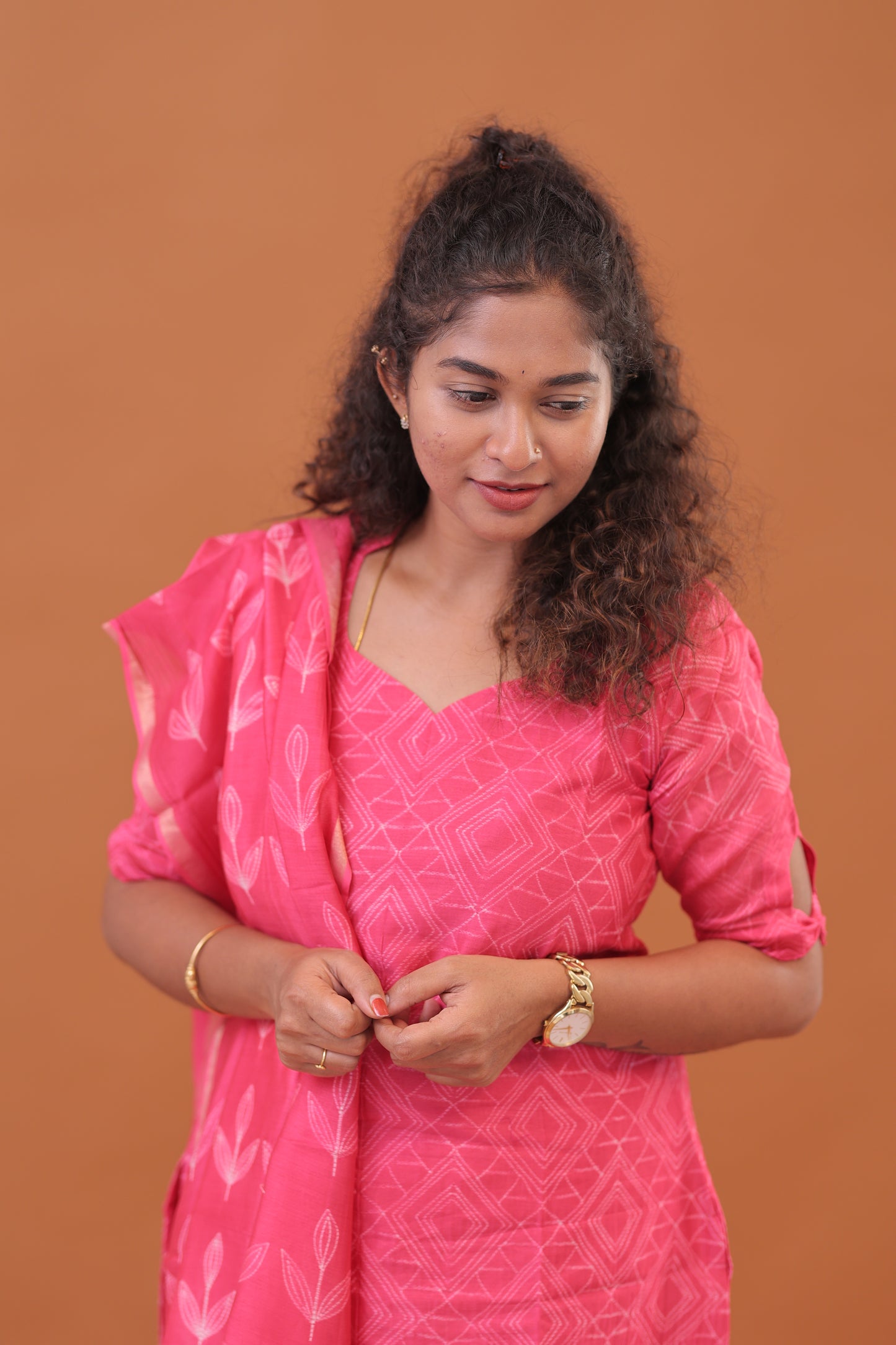 PREMIUM-CHANDERI pink  suits
